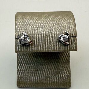 ATI Thailand 925 Sterling Silver Cubic Zirconia Stud Earrings | Signed